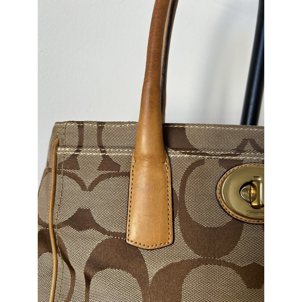 Y2K COACH Medium Madeline Satchel 12463 Shoulder Handbag Shoulder Brown Monogram - Picture 13 of 16